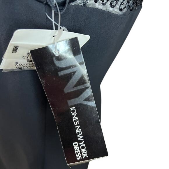 Jones New York Black beaded Sleeveless Sweetheart Sheath Dress NEW cocktail - Picture 6 of 10